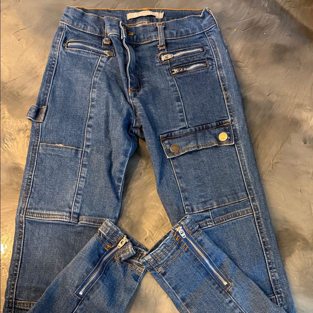 Tractr Blue Kids Cargo Jeans